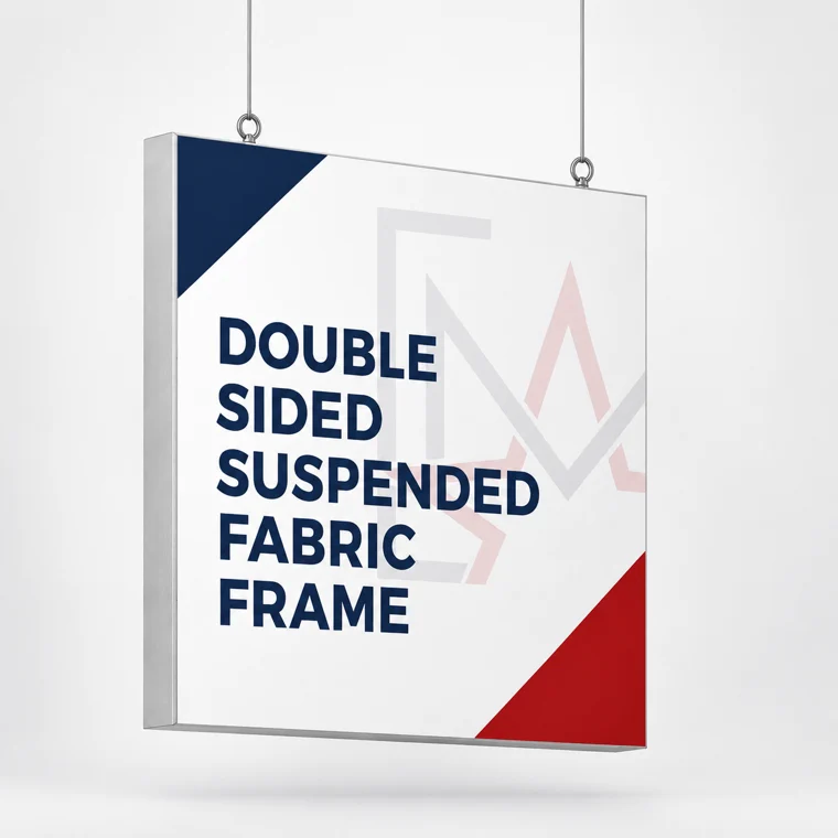 Double-sided suspended SEG fabric frame