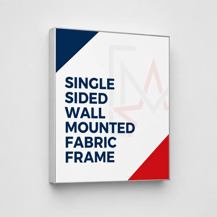 Single-sided wall-mounted SEG fabric frame